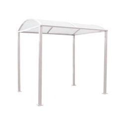 Abri vélos Voûte "M" en polycarbonate alvéolaire Procity, initial + Led sans bardage/platines galva - Gris soie