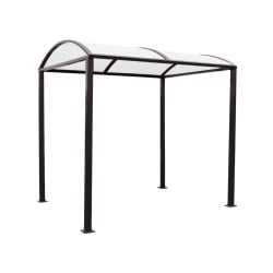 Abri vélos Voûte "M" en polycarbonate alvéolaire Procity, initial + Led sans bardage/platines galva - Noir foncé
