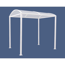 Abri vélos Voûte "M" en polycarbonate alvéolaire Procity, initial + Led sans bardage/platines galva - Blanc pur