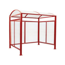 Abri vélos Voûte "M" Procity, initial + bardages fond + latéraux en polycarbonate -Version standard - Rouge pourpre