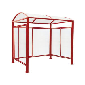 Abri vélos Voûte "M" Procity, initial + bardages fond + latéraux en polycarbonate -Version standard - Rouge pourpre