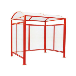 Abri vélos Voûte "M" Procity, initial + bardages fond + latéraux en polycarbonate -Version standard - Rouge signalisation
