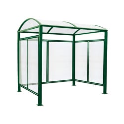 Abri vélos Voûte "M" Procity, initial + bardages fond + latéraux en polycarbonate -Version standard - Vert mousse