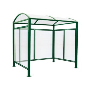 Abri vélos Voûte "M" Procity, initial + bardages fond + latéraux en polycarbonate -Version standard - Vert mousse