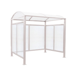 Abri vélos Voûte "M" Procity, initial + bardages fond + latéraux en polycarbonate -Version standard - Gris soie