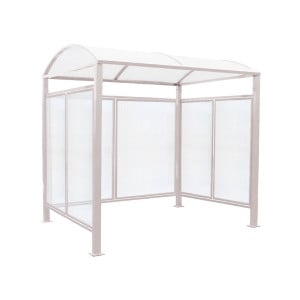 Abri vélos Voûte "M" Procity, initial + bardages fond + latéraux en polycarbonate -Version standard - Gris soie