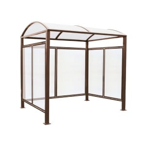 Abri vélos Voûte "M" Procity, initial + bardages fond + latéraux en polycarbonate -Version standard - Brun chocolat