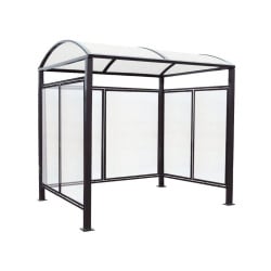 Abri vélos Voûte "M" Procity, initial + bardages fond + latéraux en polycarbonate -Version standard - Noir foncé