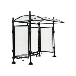 Abri vélos Province City Procity, initial sans bardage, voute polycarbonate, support vélos 6 places - Noir foncé