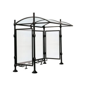 Abri vélos Province City Procity, initial sans bardage, voute polycarbonate, support vélos 6 places - Noir foncé