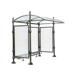 Abri vélos Province City Procity, initial sans bardage, voute polycarbonate, support vélos 6 places - Gris Procity