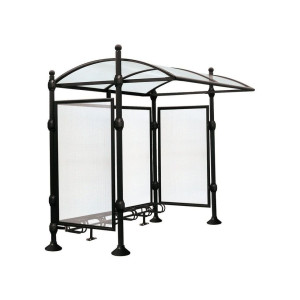 Abri vélos Province Boule Procity, initial sans bardage, voute polycarbonate, support vélos 6 places - Noir foncé