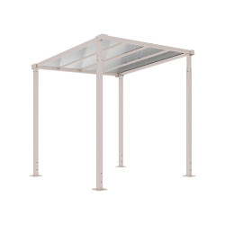 Abri vélos Milan passage couvert Procity, module initial, toiture polycarbonate, fixation sur platines - Gris soie