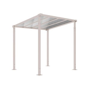 Abri vélos Milan passage couvert Procity, module initial, toiture polycarbonate, fixation sur platines - Gris soie