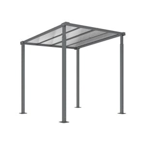 Abri vélos Milan passage couvert Procity, module initial, toiture polycarbonate, fixation sur platines - Gris Procity