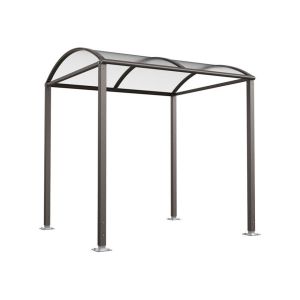 Abri vélos Voûte "M" en polycarbonate alvéolaire Procity, initial + Led sans bardage/platines galva - Gris Procity
