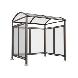 Abri vélos Voûte "M" Procity, initial + bardages fond + latéraux en polycarbonate -Version standard - Gris Procity