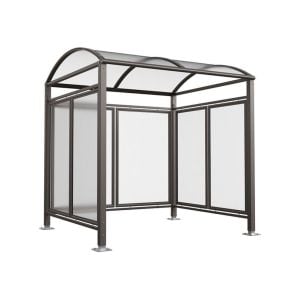 Abri vélos Voûte "M" Procity, initial + bardages fond + latéraux en polycarbonate -Version standard - Gris Procity