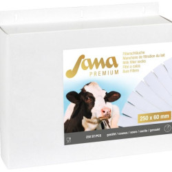 Filtre à lait cousu Premium 57/60 mm x 250 mm - 250 pièces Sana