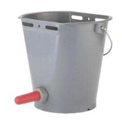 Seau pour veau gris 8 L avec clapet et tétine rouge Kerbl