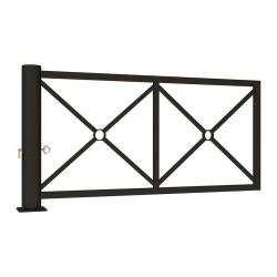 Barrière tournante décorative Procity, longueur 2010 mm x 1052 mm - Noir foncé