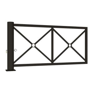 Barrière tournante décorative Procity, longueur 2010 mm x 1052 mm - Noir foncé