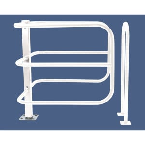 Barrière sélective Procity, 1 élément rotatif + 1 fixe, hauteur 1431 x largeur 1275 mm - Peint/Galva - Blanc pur