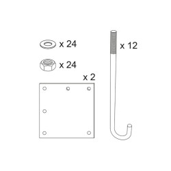 Kit de pose Procity pour portique : tôle gabarit + crosses de scellement - Long de 7000 à 12000 mm - Haut de 2500 à 3500 mm