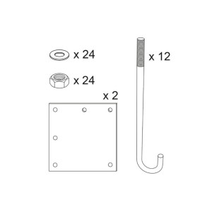 Kit de pose Procity pour portique : tôle gabarit + crosses de scellement - Long de 7000 à 12000 mm - Haut de 2500 à 3500 mm