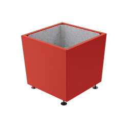 Bac à palmier Olbia carré Procity, acier galvanisé, 785x785x760 mm - Intérieur tôle galva - Rouge pourpre