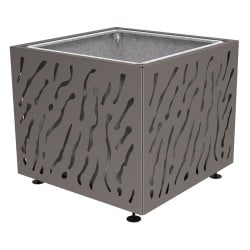 Bac à palmier Venise monochrome Procity, acier galvanisé, 990x990x870 mm - Bac acier amovible + anneaux - Gris Procity