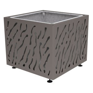 Bac à palmier Venise monochrome Procity, acier galvanisé, 990x990x870 mm - Bac acier amovible + anneaux - Gris Procity