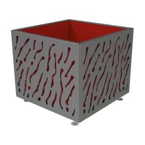 Bac à palmier Venise bicolore Procity, acier galvanisé, 990x990x870 mm - Bac acier amovible + anneaux - Gris Procity