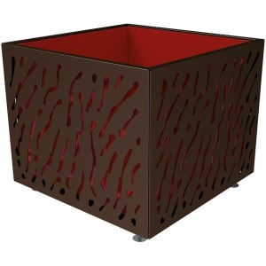 Bac à palmier Venise bicolore Procity, acier galvanisé,1145x1145x960 mm - Bac acier amovible + anneaux - Brun chocolat
