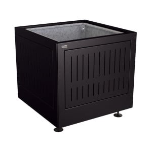 Bac à palmier Silaos acier Procity, 800x800x700 mm - Bac acier amovible + anneaux - Noir foncé