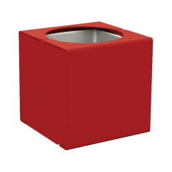 Bac à palmier KUB. acier Procity, 450x450x450 mm - Bac acier amovilble - Rouge pourpre