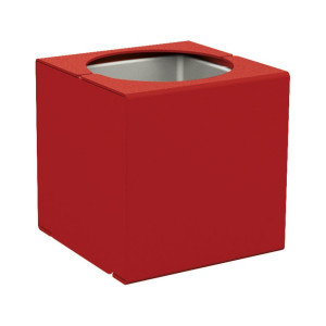 Bac à palmier KUB. acier Procity, 450x450x450 mm - Bac acier amovilble - Rouge pourpre