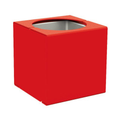 Bac à palmier KUB. acier Procity, 450x450x450 mm - Bac acier amovilble - Rouge signalisation