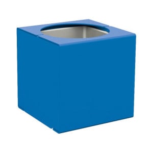 Bac à palmier KUB. acier Procity, 450x450x450 mm - Bac acier amovilble - Bleu gentiane