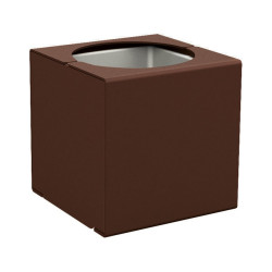 Bac à palmier KUB. acier Procity, 450x450x450 mm - Bac acier amovilble - Brun chocolat