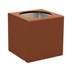 Bac à palmier KUB. acier Procity, 450x450x450 mm - Bac acier amovilble - Aspect Corten