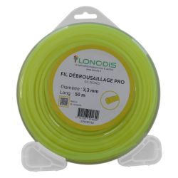 Fil de débroussaillage PRO Rond 3,3mm Jaune, blister de 50m