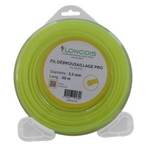 Fil de débroussaillage PRO Rond 3,3mm Jaune, blister de 50m