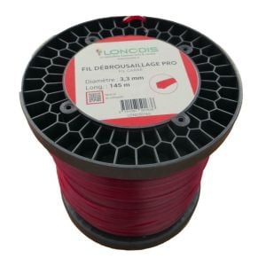 Fil de débroussaillage PRO Carré 3,3mm Rouge, bobine de 145m