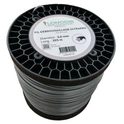 Fil de débroussaillage ULTRAPRO Alu Etoile3,0mm Gris, bobine de 325m