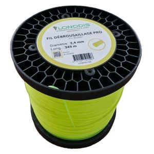Fil de débroussaillage PRO Rond 2,4mm Jaune, bobine de 349m
