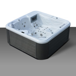 Spa Glenday Neospa - 1500 L - Nbre de jets 66 + 14 aérojets rétro-éclairés - Nbre de places 5 - Dimensions 220 x 220 x 95 cm