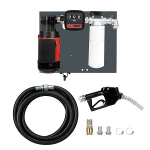 Pompe pour gazole FZP 100 L/min - 230 V sur plaque de montage, avec pistolet et compteur mécanique