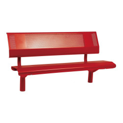 Banc acier Oslo Procity, lg. 1500 mm, peint/zinc, scellement direct - Rouge pourpre