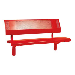Banc acier Oslo Procity, lg. 1500 mm, peint/zinc, scellement direct - Rouge signalisation